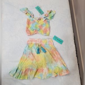 tiare hawaii lily rose tie dye set top skirt